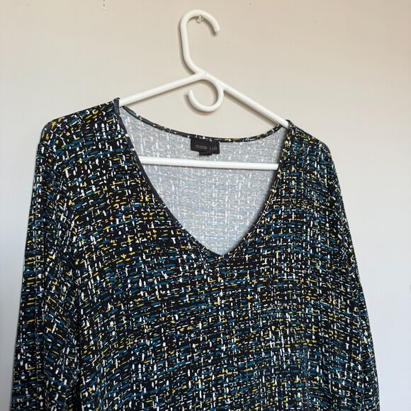 J. Jill Wearever Womens Top Large Abstract Colorful Stretch Casual Office Work - Picture 2 of 5